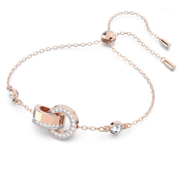 Swarovski Dextera bracelet Interlocking loop, White, Rose gold-tone plated*NEW - Picture 2 of 3